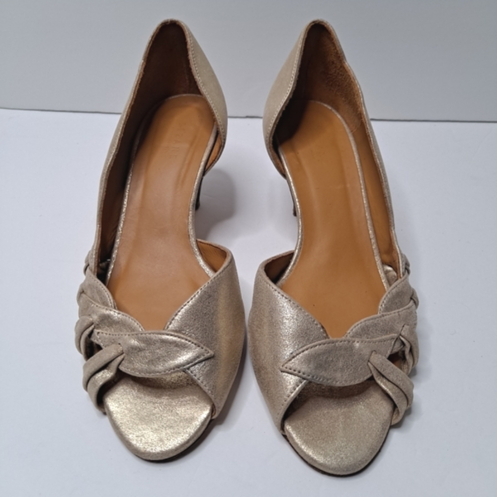 Rare Sezane Kitten Heel Peep-Toe Heels - Picture 6 of 13